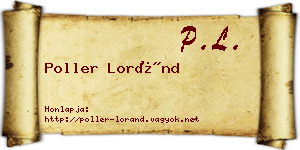 Poller Loránd névjegykártya