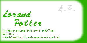 lorand poller business card